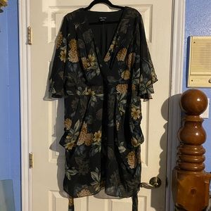 City Chic Plus Sized Faux Wrap Dress